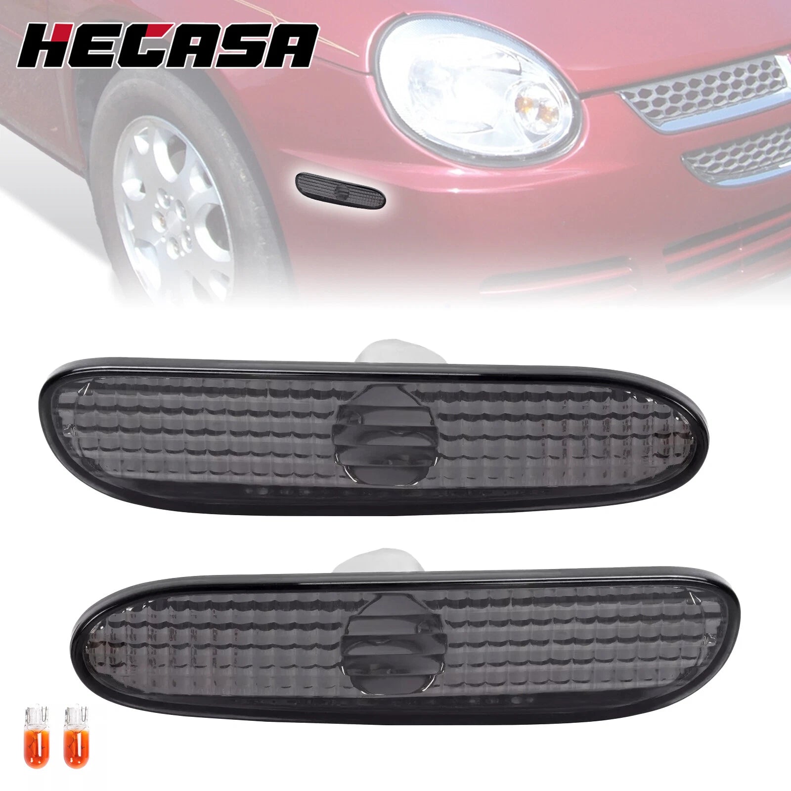 Front Smoke Bumper Side Marker Lights for Dodge Neon (2000–2005)