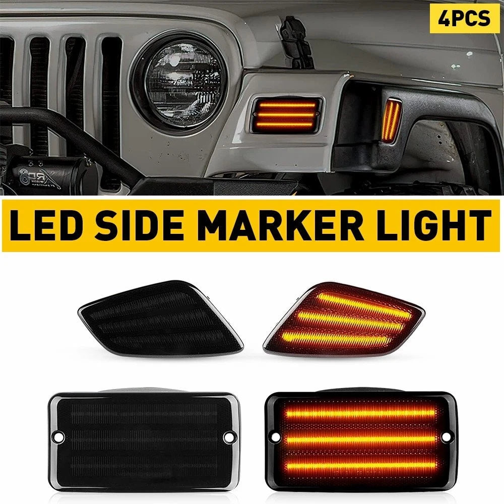 LED Bumper Signal + Side Marker Light for Jeep Wrangler TJ (1997–2006)