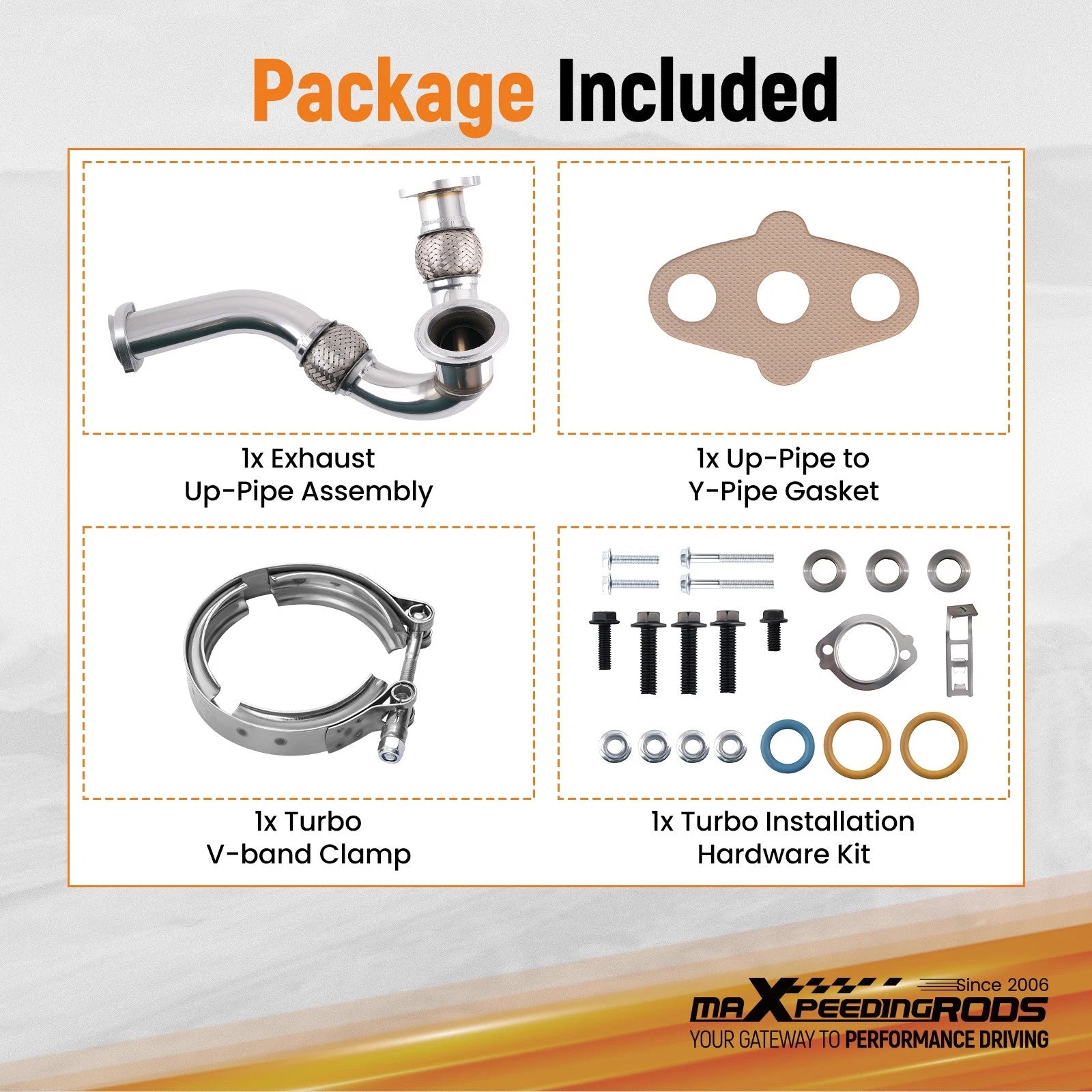 Turbo Y-Pipe Up Pipe Install Kit for Ford Powerstroke 6.0L (2003-2007)