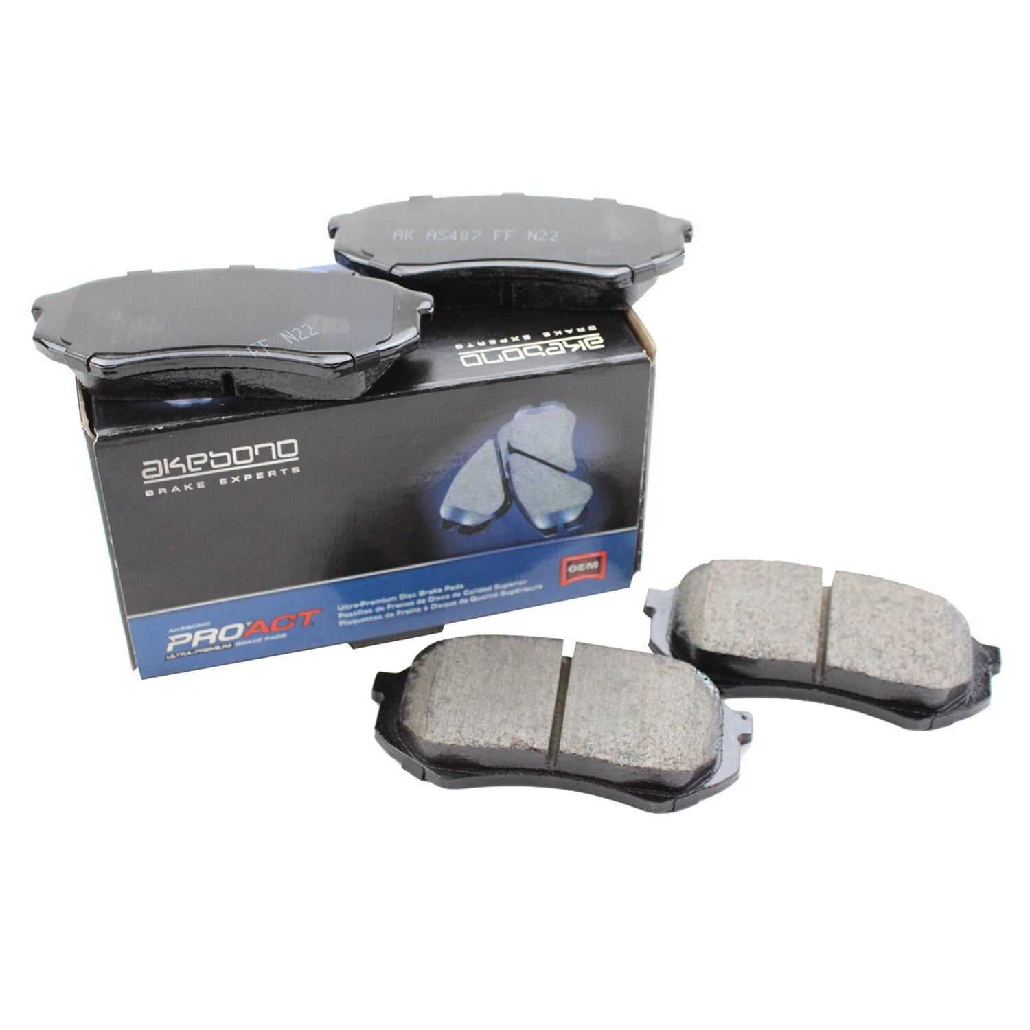 Set of 4 Akebono ProACT Front Ceramic Brake Pads for Toyota 929 Cressida Tacoma (1989–1995)