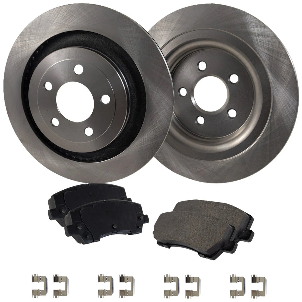 Rear Brake Disc Rotors and Pads Kit for Ford Mustang (2015–2022)