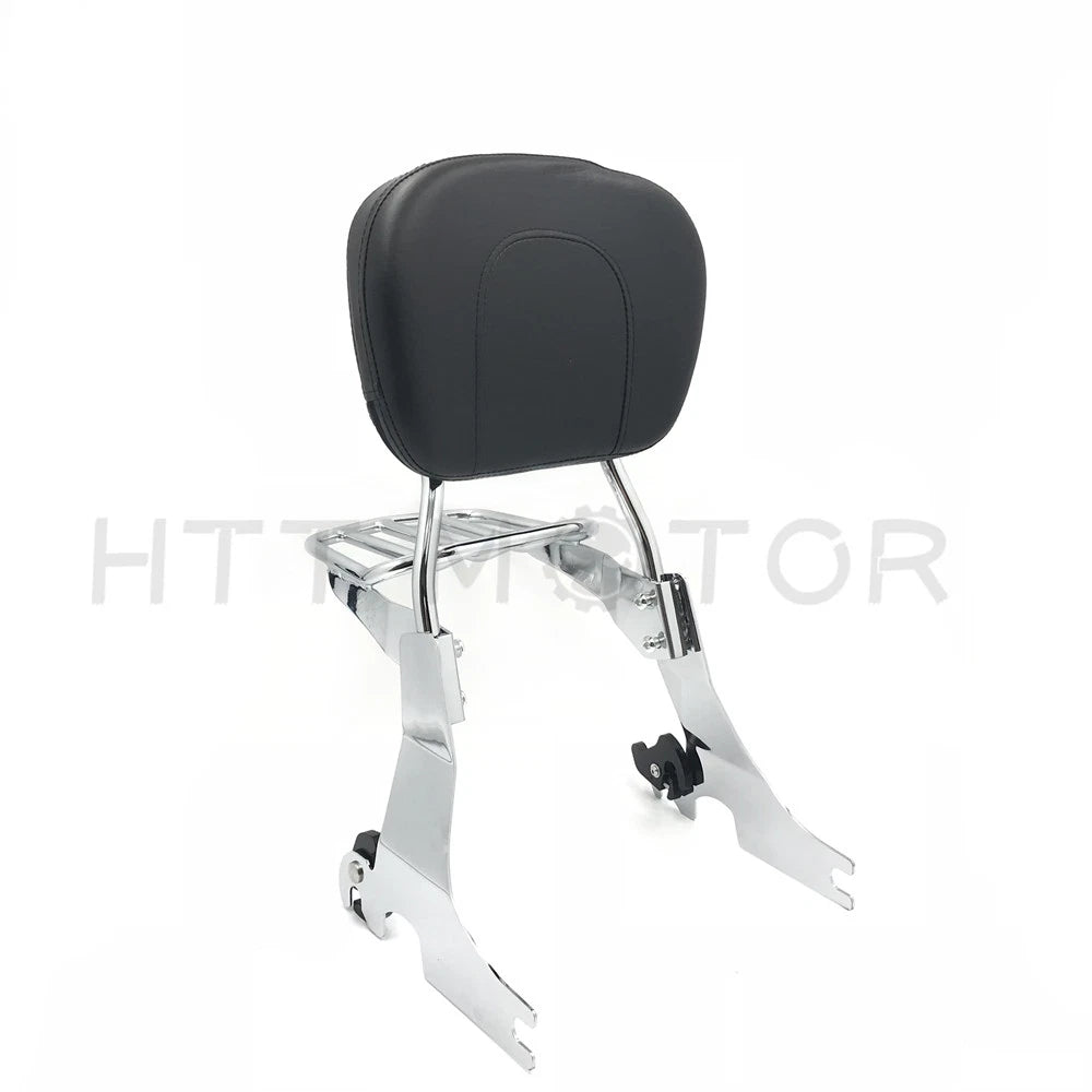 Chrome Sissy Bar Passenger Backrest Pad for Harley Sportster (2004–2016)