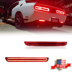 2X Red Lens LED Rear Reflectors for Dodge Challenger (2015–2023)