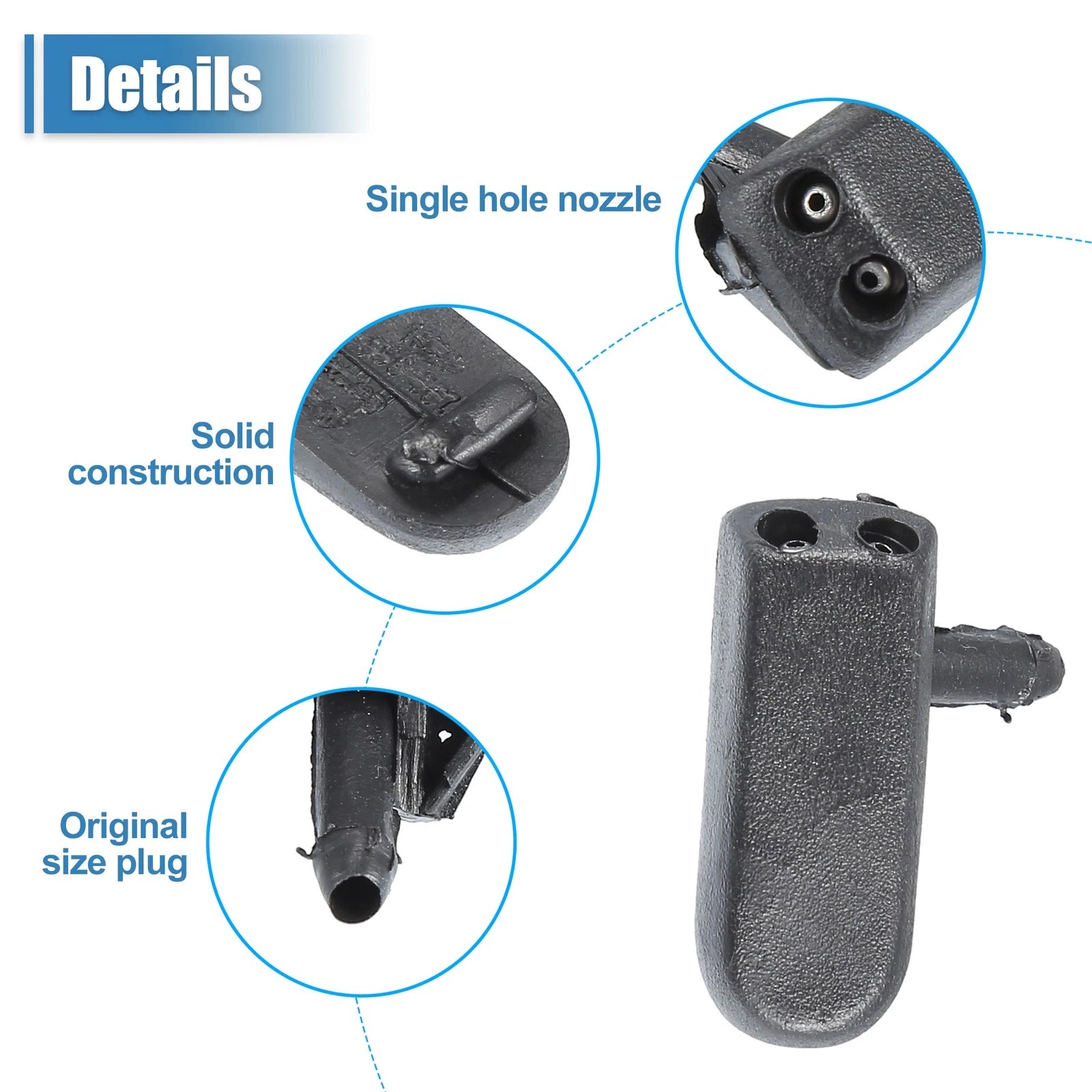 2pcs Windshield Wiper Washer Nozzle Spray Jet for Volkswagen (1910–2023)