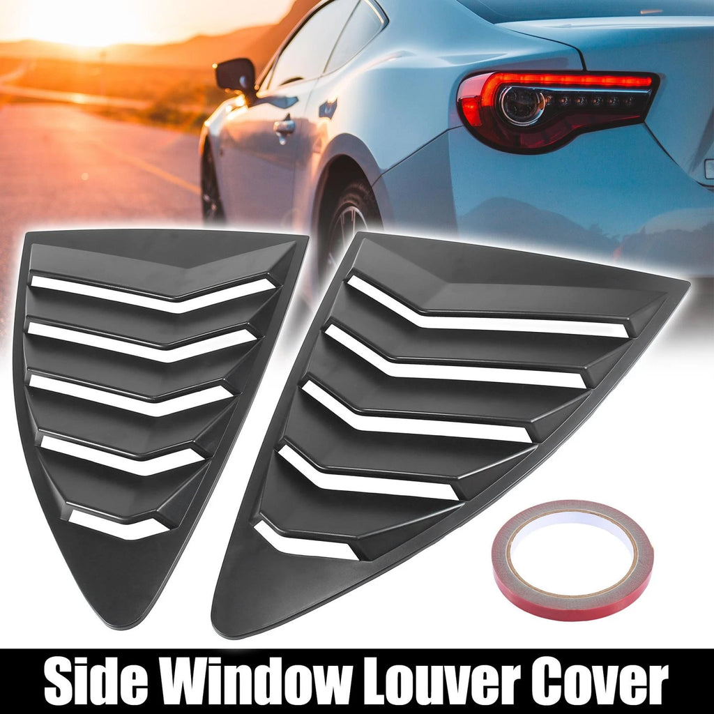1 Pair Rear Side Window Louvers Cover for Toyota 86 (2013–2021) Matte Black