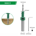 Step Drill Bit for Wood - 45# Steel, Green Alloy Countersink