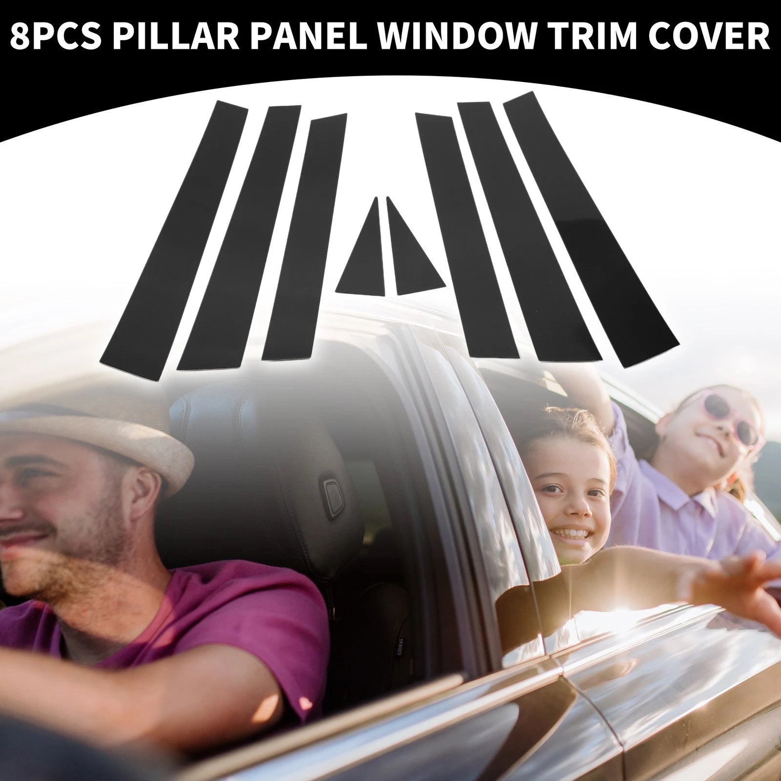 8 Pcs Window Trim Cover for Subaru Forester (2008–2012) Black