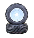 Set of 2 Lawn Mower Tires 18X8.5-10 4-Ply with 4x4" White Wheel (13029)