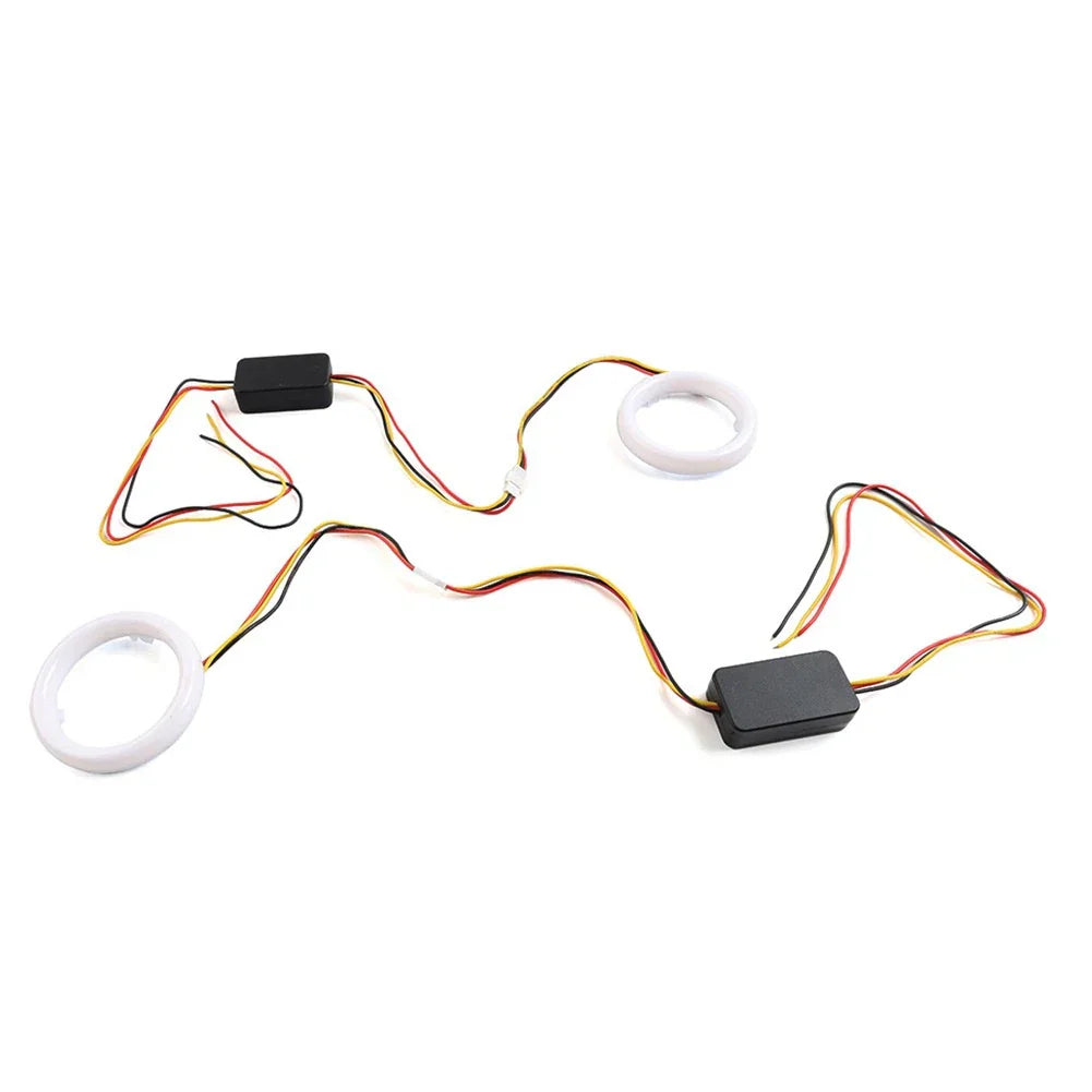 90MM White Amber Switchback LED Halo Rings for Car Headlight Retrofit