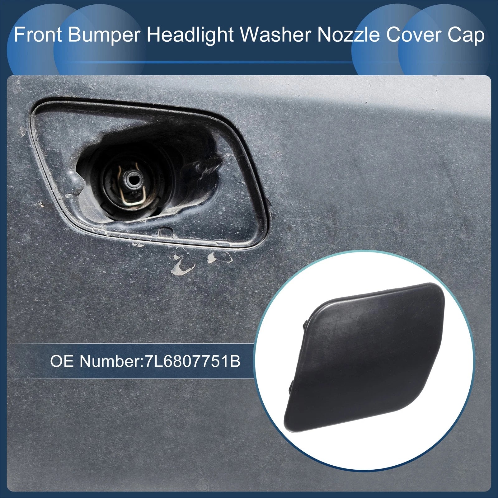 Front Left Washer Nozzle Cover Cap for Volkswagen Touareg (2007–2010)