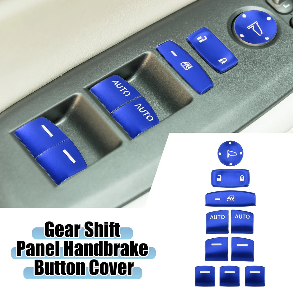 10pcs Window Switch Button Cover for Honda Accord (2018–2022) Blue