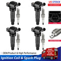 Spark Plug and Ignition Coil Set for 2011-2013 Kia Sorento 2.4L (4-Pack)