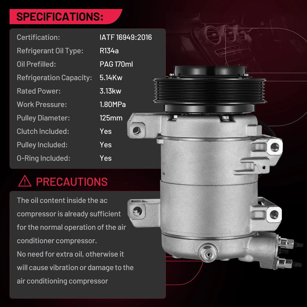 A/C Compressor with Clutch for Nissan Rogue (2008–2015)