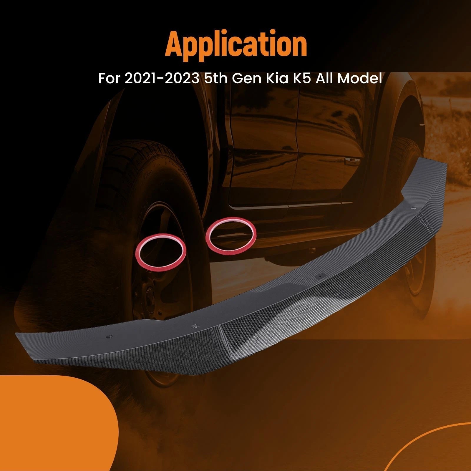 Trunk Spoiler R Style for Kia K5 (2021–2023) Carbon Look ABS Wing