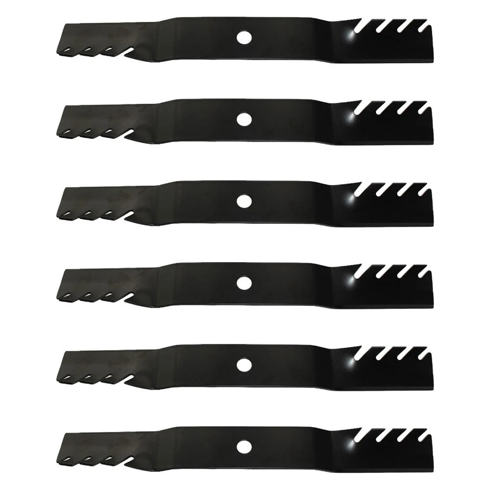 6X Toothed Mulching Lawn Mower Blades for John Deere (Replaces M170639)