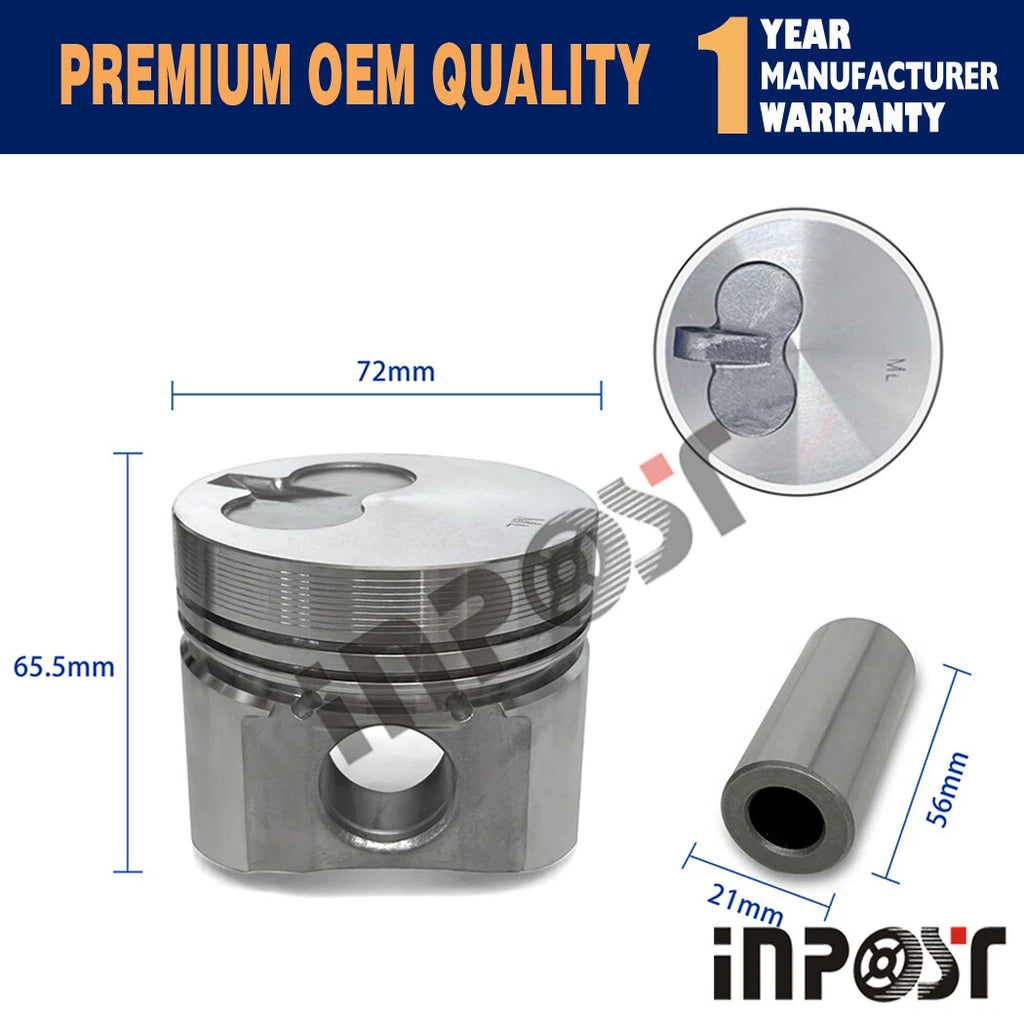Overhaul Rebuild Kit for Yanmar FF165 FF155 F145 (3TNA72, 3TNA72UJ)