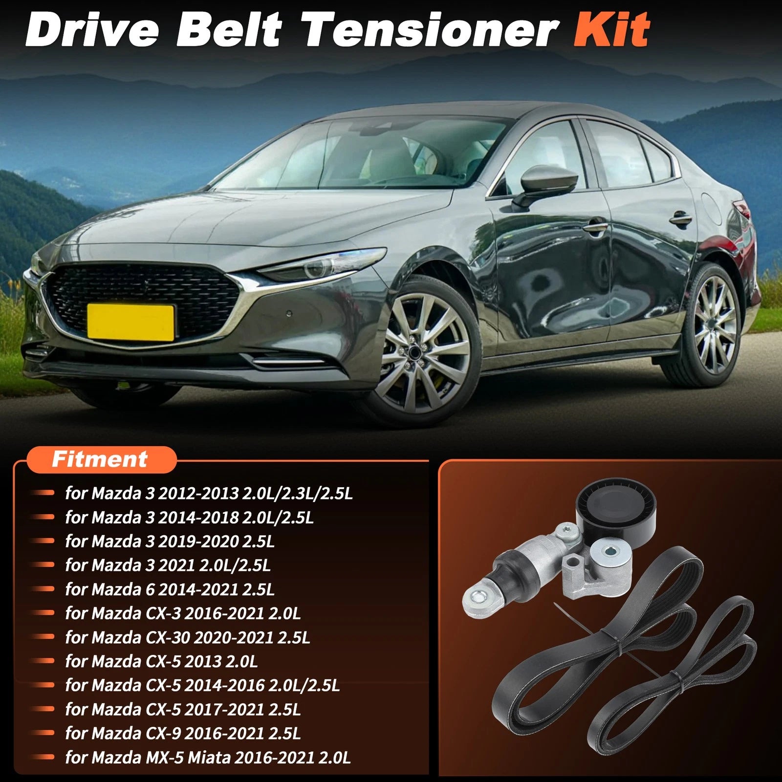 Drive Belt Tensioner Kit 90K-39359 for Subaru BRZ Forester Impreza Crosstrek (2013–2021)