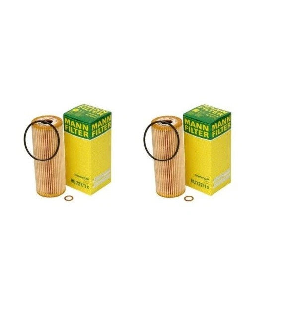 Set of 2 Oil Filter Kits OEM HU727/1x for Mercedes W124 W129 W140 W203