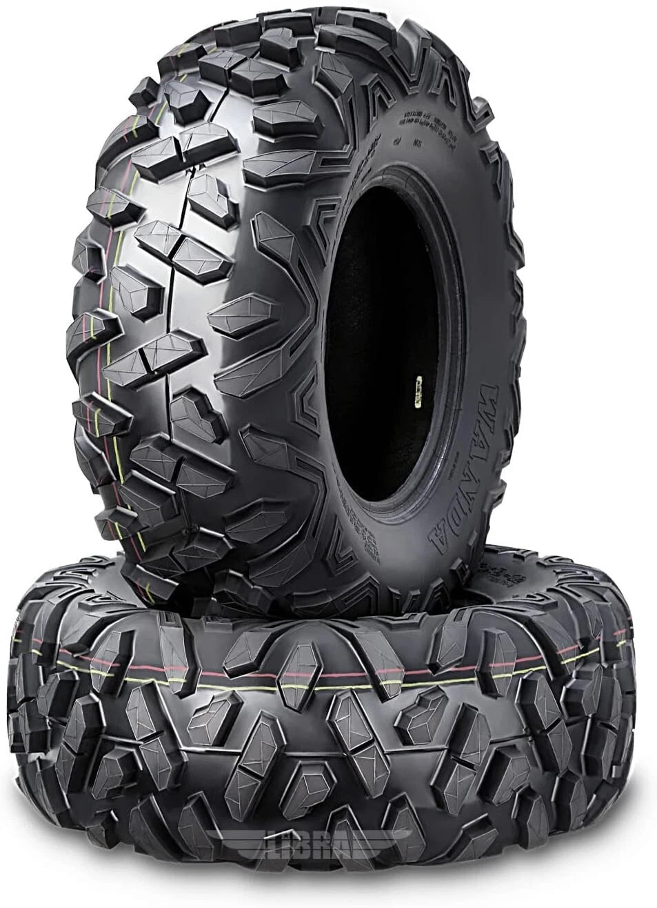 Set of 2 WANDA UTV ATV Tires 25x8-11 6-Ply Solid 20mm Tread 10415
