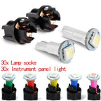 30Pcs T5 Twist Socket LED Light Bulb for Car Instrument Panel