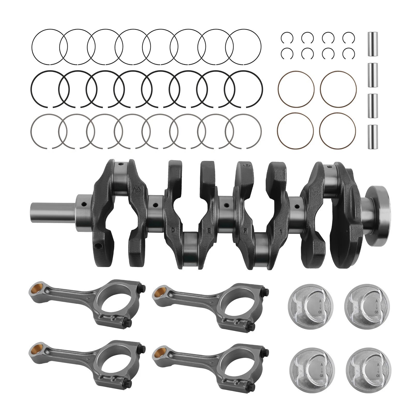 Crankshaft with 4X Rod & Piston Kit for Hyundai Sonata Kia Optima (2011–2014)