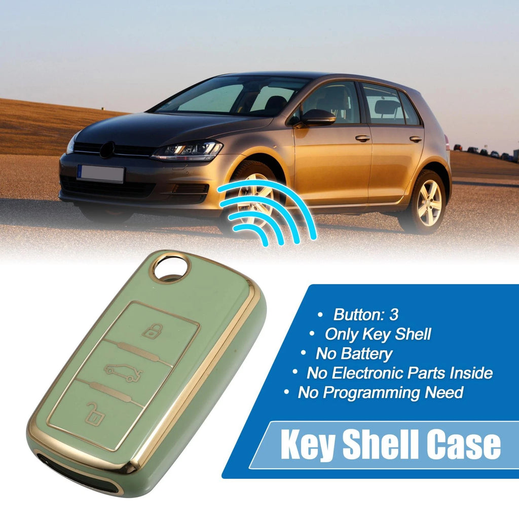 Silicone Key Fob Case Cover for Volkswagen Tiguan (2010–2017) - Green