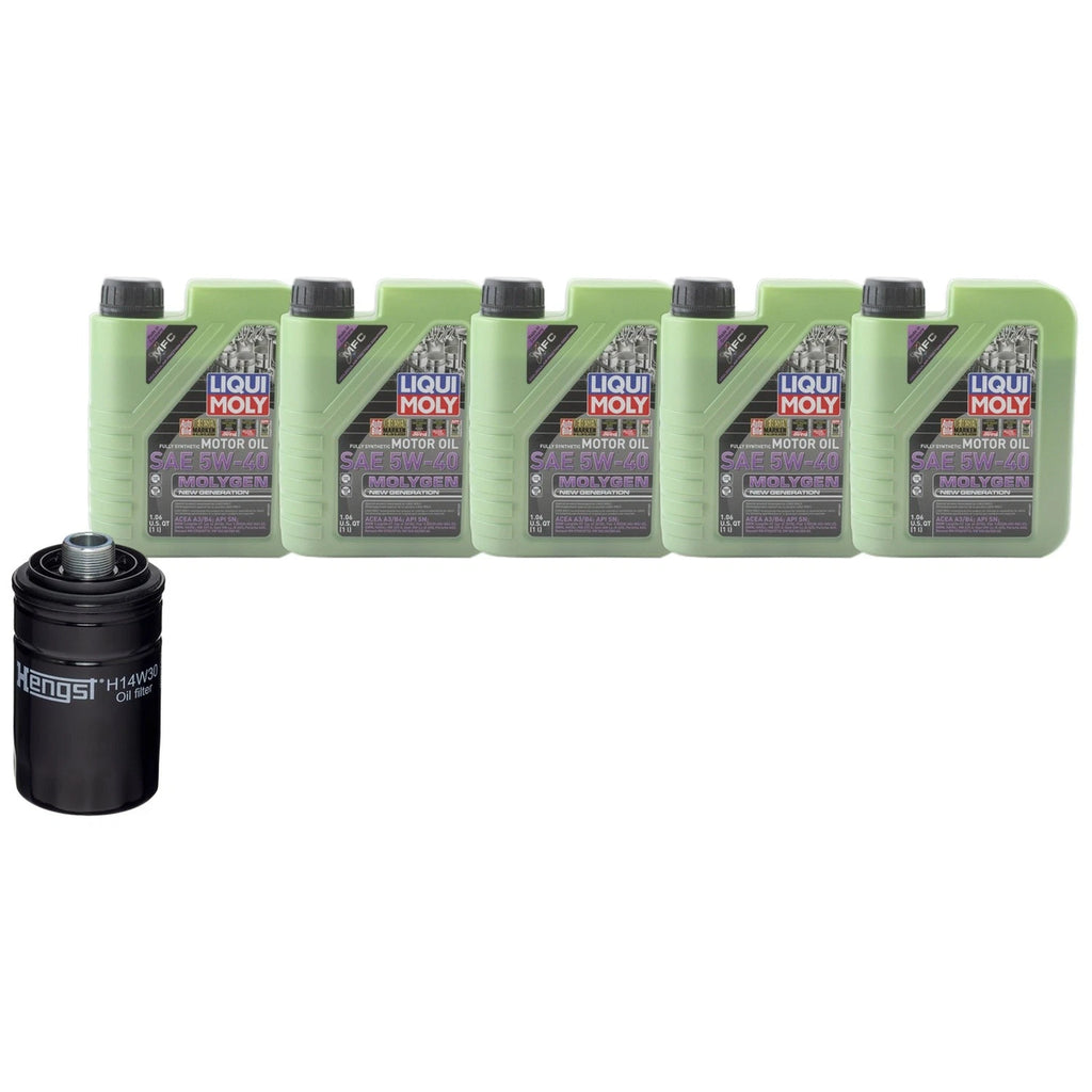 5L Liqui Moly Molygen 5W40 Engine Oil Change Kit for Jetta Tiguan (2011–2023)