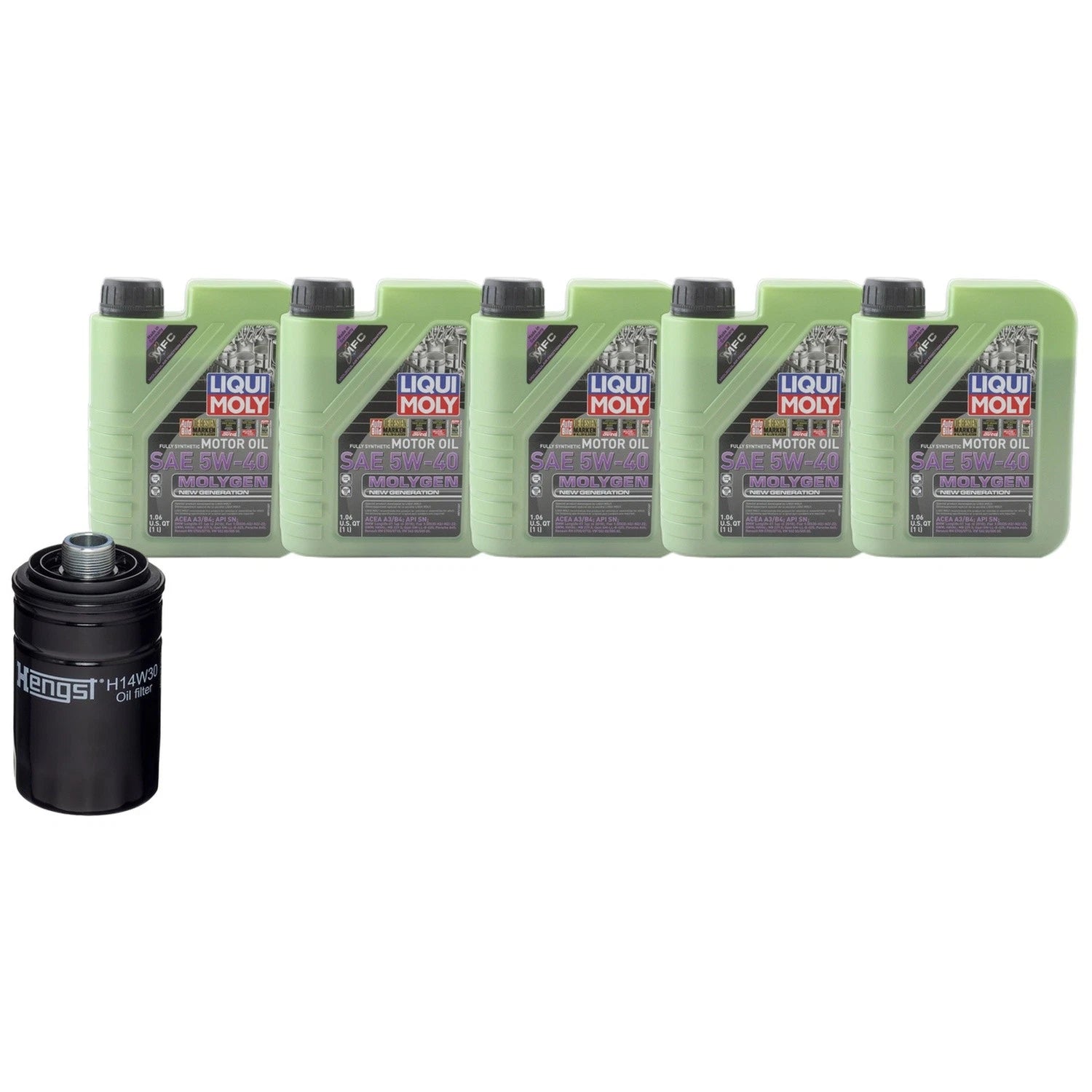 5L Liqui Moly Molygen 5W40 Engine Oil Change Kit for Jetta Tiguan (2011–2023)
