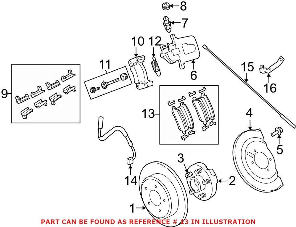 Set of 4 Rear Disc Brake Pads for VW Audi (7B0698451G)