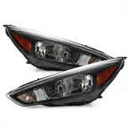 Set of 2 Upgrade Black Conversion Halogen Headlights for Ford Focus (2015–2018)