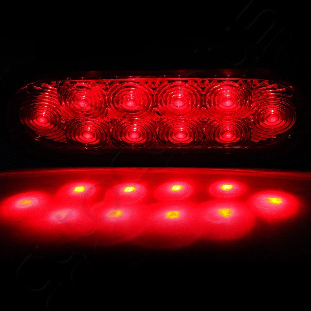 6" LED Oval Stop Turn Tail Lights for Trailer Truck Bed RV (Fits Various Models)