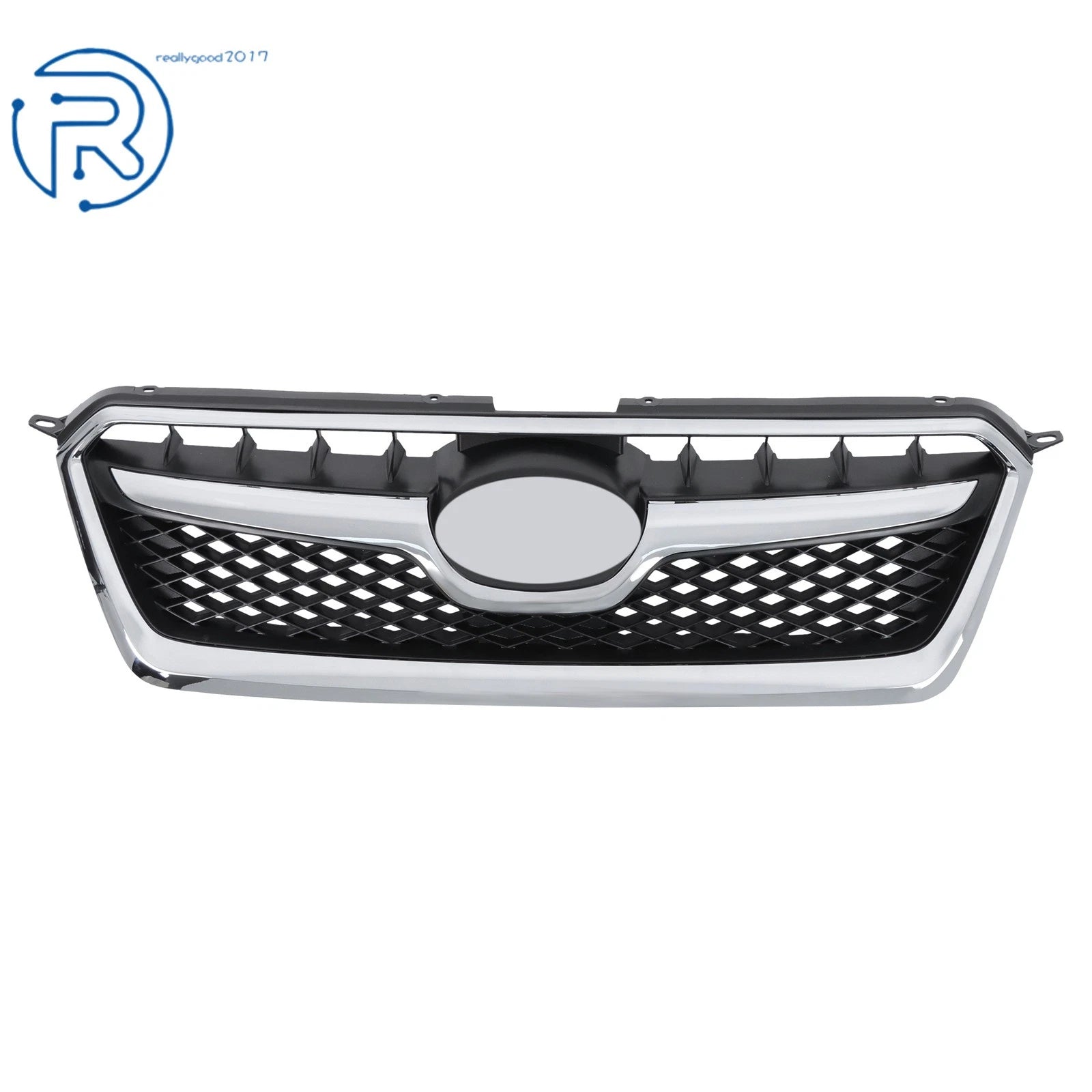Front Bumper Upper Grille for Subaru XV Crosstrek (2013–2015) Black Mesh Chrome