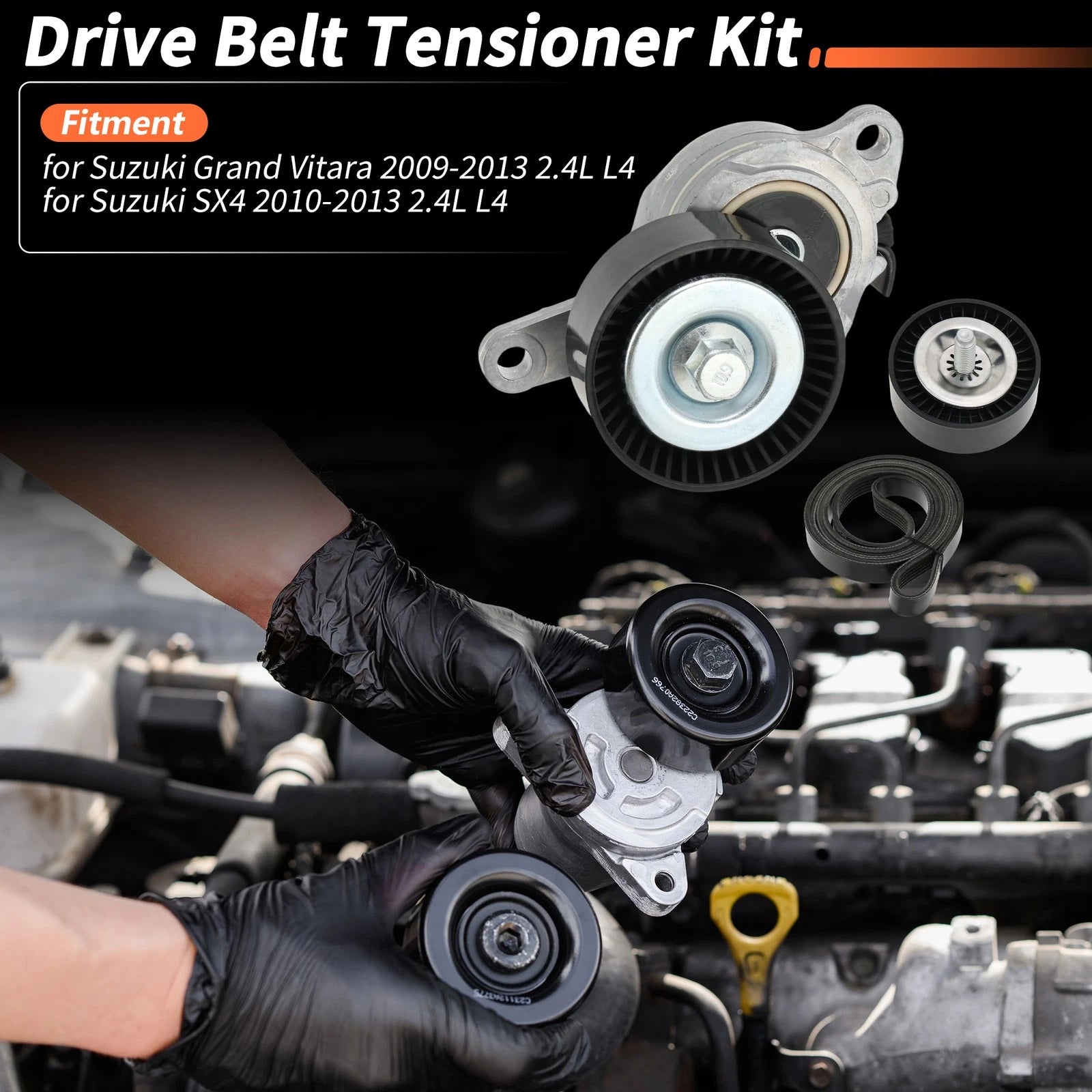 Drive Belt Tensioner Kit for Suzuki Grand Vitara (2009–2013) 2.4L L4 1754054L00