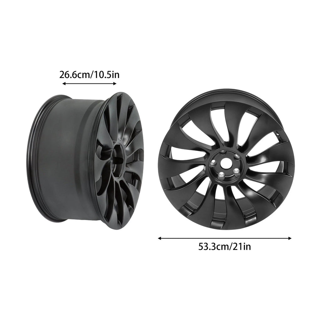 21" x 10.5" Matte Black Replacement Wheel Rim for Tesla Model Y (2020–2024)