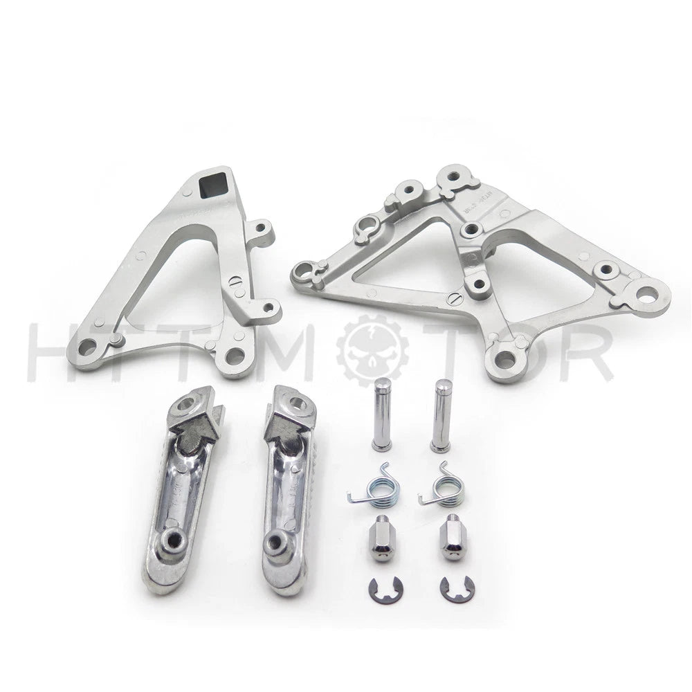 Set of 2 Front Rider Footpegs Pedals Brackets for Yamaha YZF R1 (2009–2011)