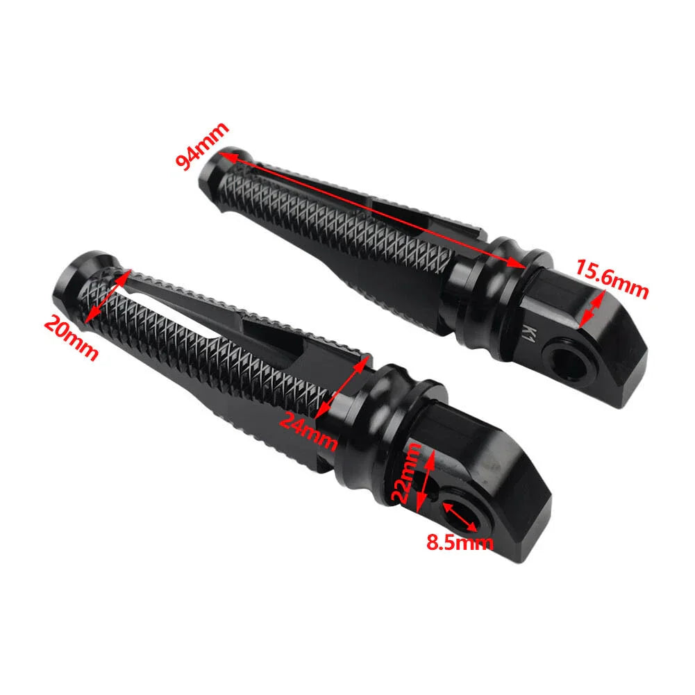 Rear Passenger Foot Pegs Black for Daytona 675, 955i, Tiger 1050 (2006-2017)