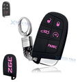 Pink Silicone Remote Key Chain Shell Cover for Jeep Dodge Chrysler (2014–2025)