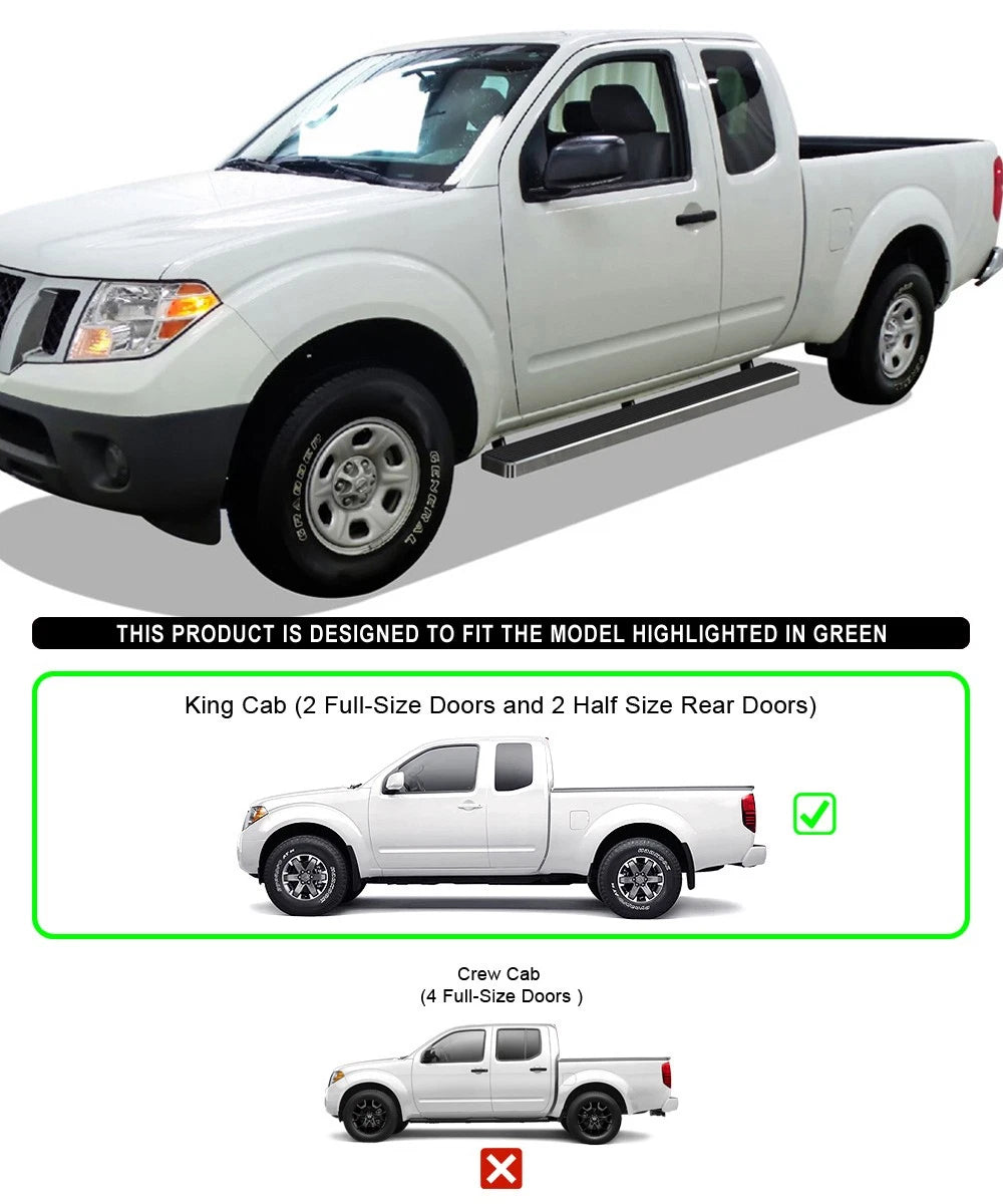 Set of 2 Stainless Steel Side Steps for Nissan Frontier Equator (2005–2026)