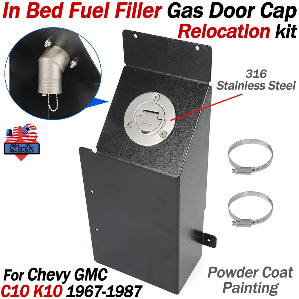 Fuel Filler Gas Cap Relocation Kit for Chevy GMC C10 K10 (1967–1987)