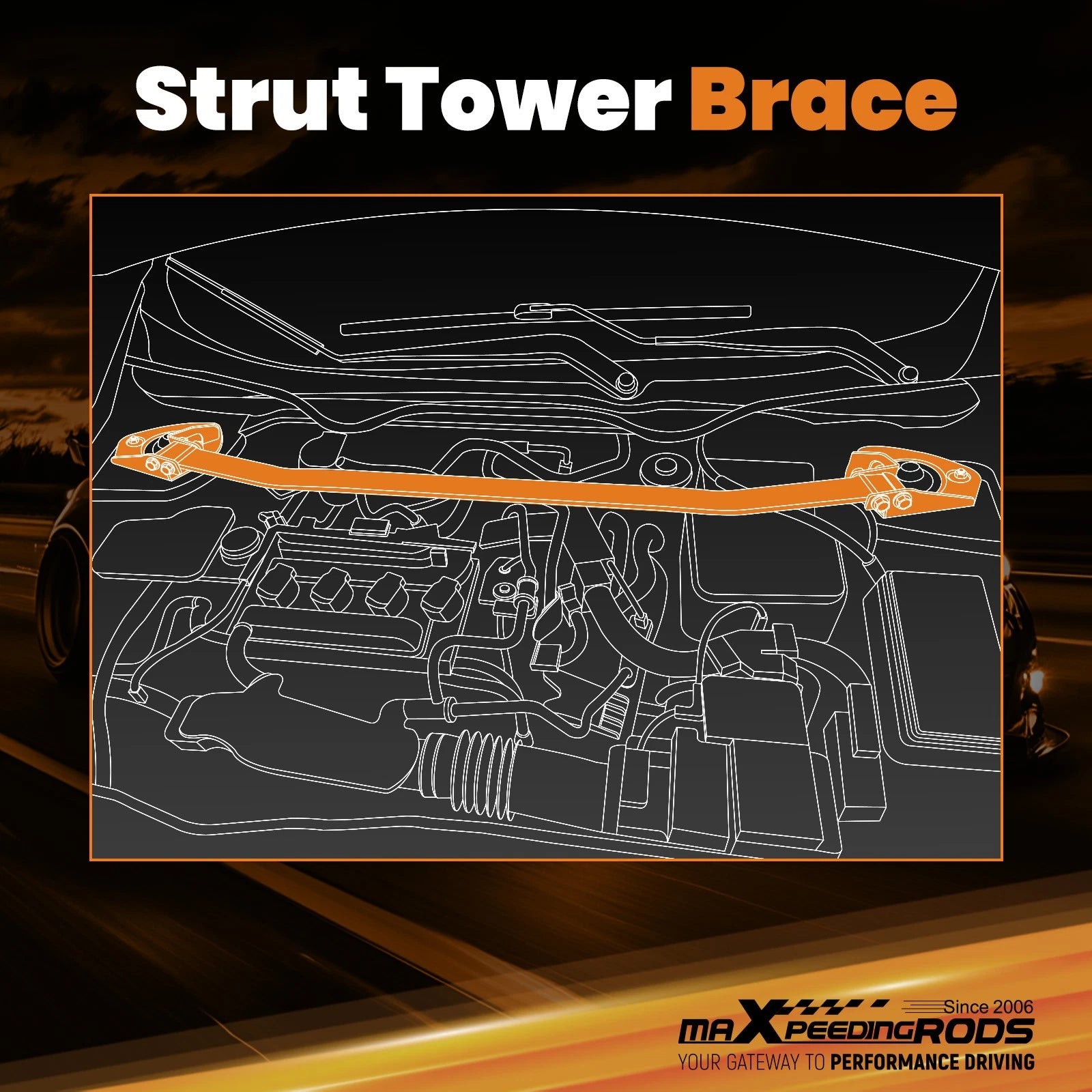 Front Upper Suspension Strut Bar for Subaru BRZ Scion FR-S (2013–2020)