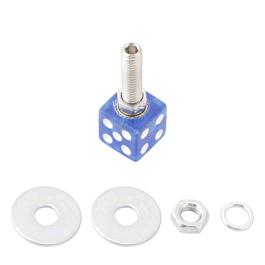 2X Blue Dice License Plate Bolts for Motorcycle Bike (Fits )