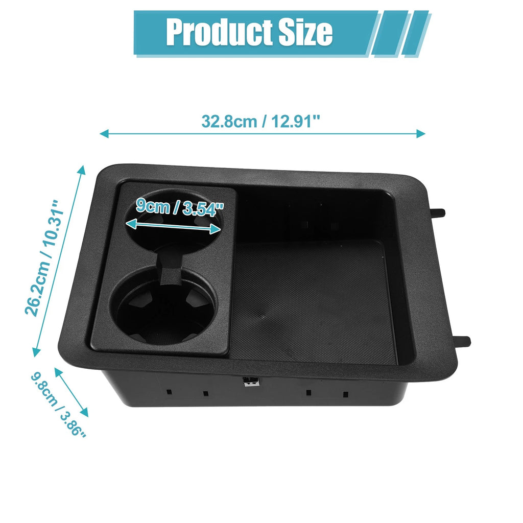 Set of 1 Center Console Cup Holder Bezel Black for Chevrolet Silverado 1500 (2014–2019) 22860866