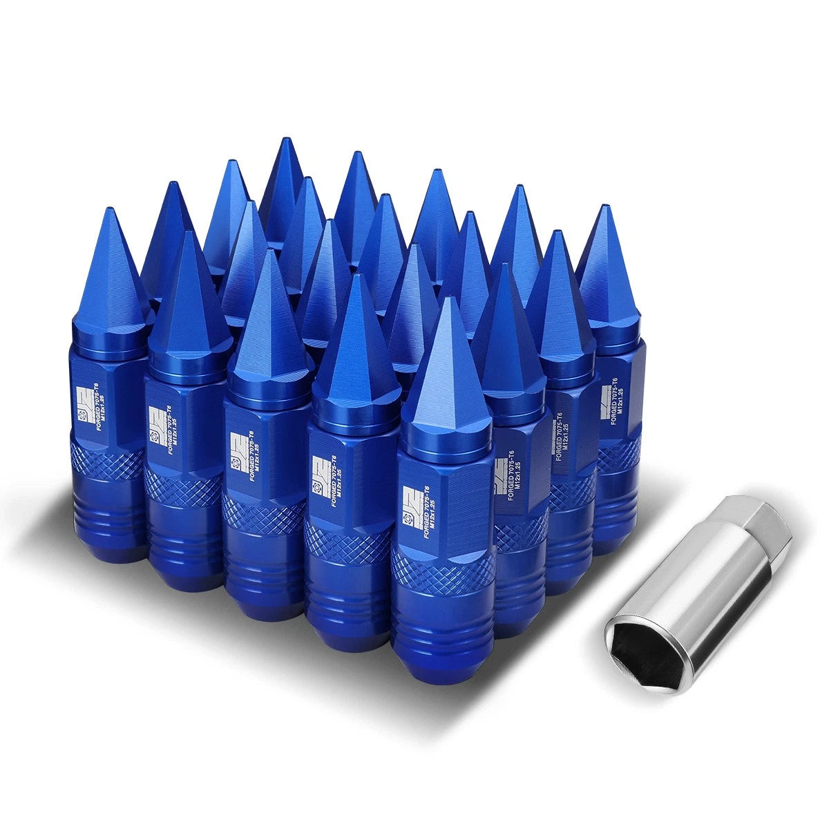 Set of 20 M12 X1.25 Open/Closed End Lug Nuts for J2 Aluminum