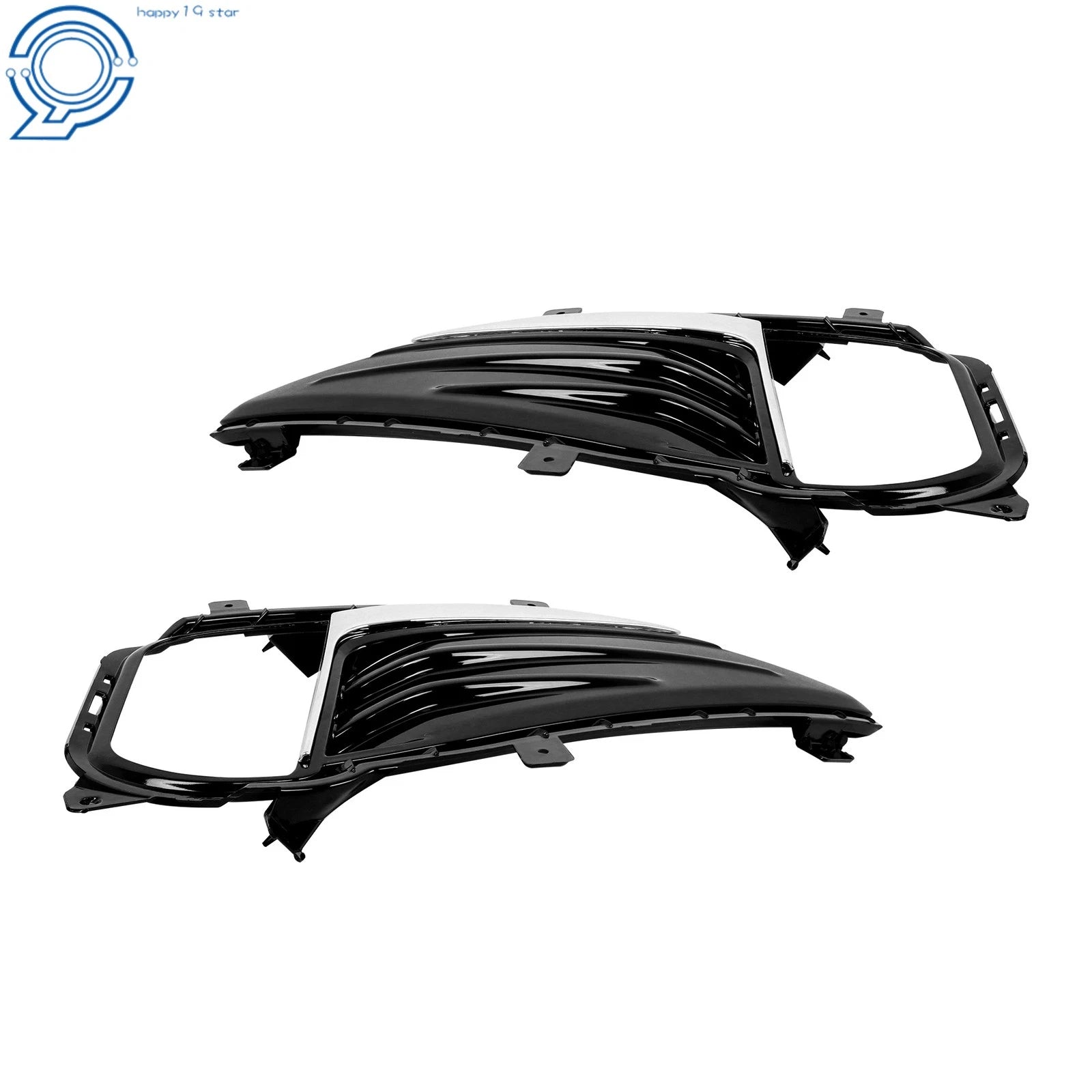 Pair of Chrome Fog Light Covers for Ford Edge (2019-2022)