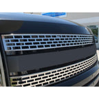 Polished Stainless Steel Upper Front Grille Overlay for 10-14 Ford F-150 Raptor