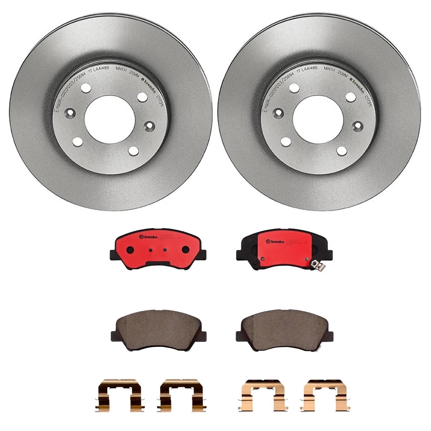 Brembo Front Brake Kit for Kia Rio, Hyundai Accent (2001–2023) - 256mm Disc, Ceramic Pads