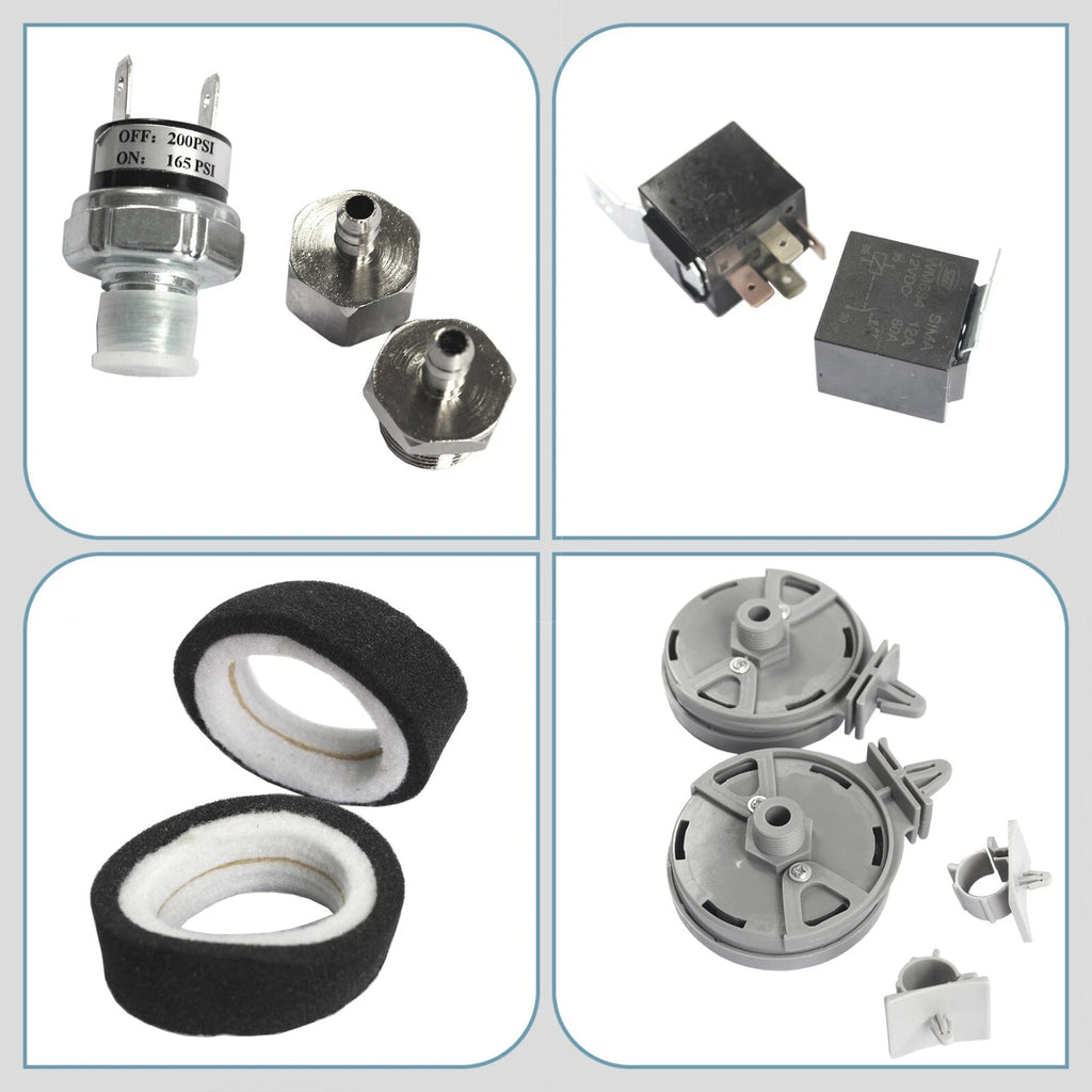 Dual Chrome Air Compressor Kit for Universal Vehicles (12V)