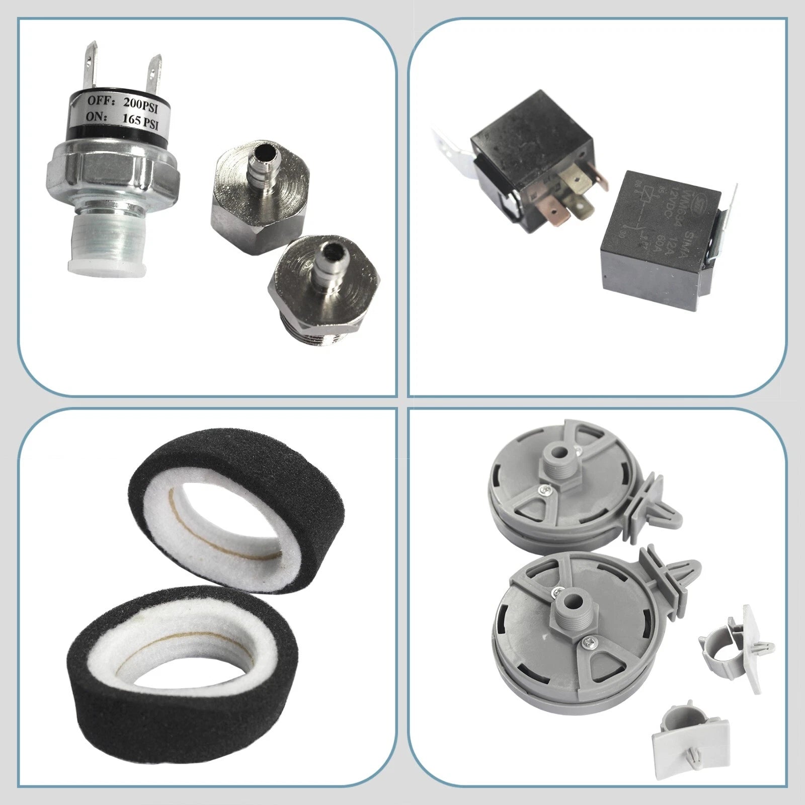 Dual Chrome Air Compressor Kit for Universal Vehicles (12V)