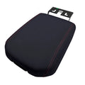 Console Armrest Cover for Nissan Titan (2016–2020) Red Stitch PVC Leather