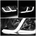 Pair of LED Chrome Clear Projector Headlights for Grand Cherokee (2014–2016)
